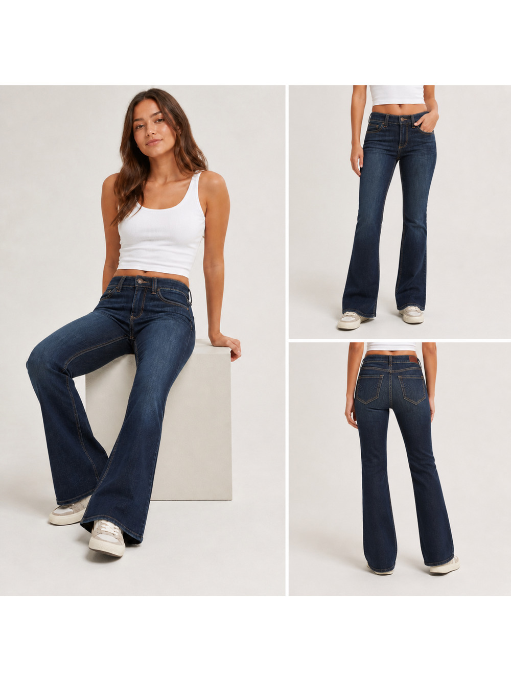 Hollister Curvy Mid Rise Boot‎ Jeans Womens 00R W24 Dark Wash Soft Stretch NWT